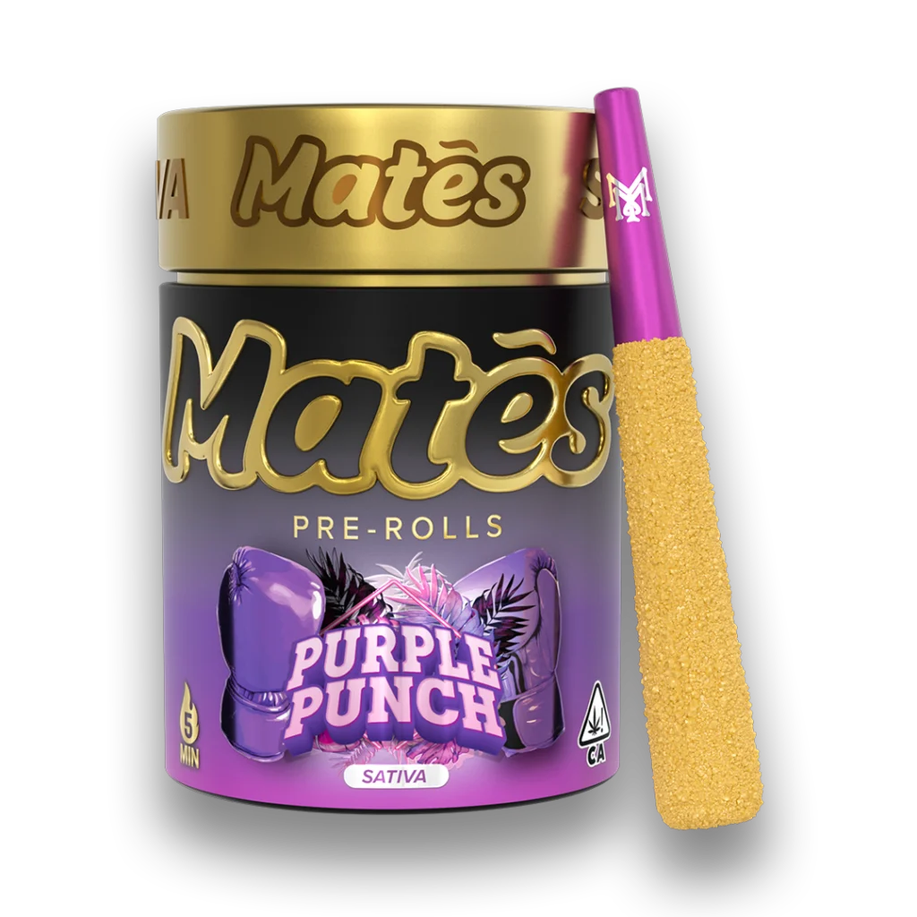 Muha Meds Purple Punch Matés infused pre-roll five-pack box